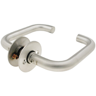 Ruko dørgreb 8616-221 U-form Ø16 børstet stål m/rosetter 954005