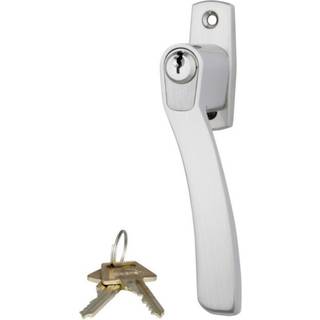 Jasa Company paskvil vinduesgreb med cylinder, 6-stift, højre, mat forniklet