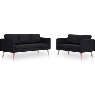 sofasæt i 2 dele stof sort
