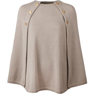 Stenströms Mary Beige poncho i merinould | Dame |Strik & Trøjer | Størrelse: M | Beige | Solid