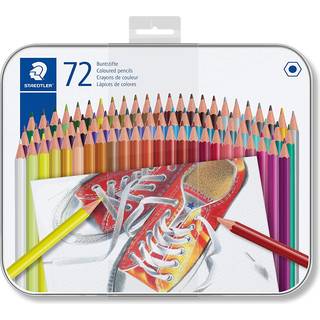 STAEDTLER Farveblyanter, 72 stk STAEDTLER Farveblyanter, 72 stk. 72 farveblyanter i en praktisk metalæske. Klassisk sekskanten form der gør farveblyanterne behagelige at holde ved.