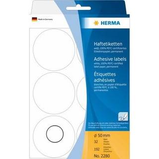 HERMA Multi-purpose labels/colour dots Ø 50 mm white