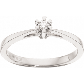 Prinsesse Ring i 14kt. hvidguld m. 0,05ct. diamant