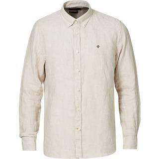 Morris Douglas Linen Button Down Shirt Khaki