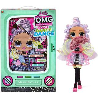 L.O.L. Overraskelse! OMG Dance Miss Royale Fashion Doll med 15 overraskelser inklusive Magic Black Light Shoes Hair Brush Doll Stand and TV Packa