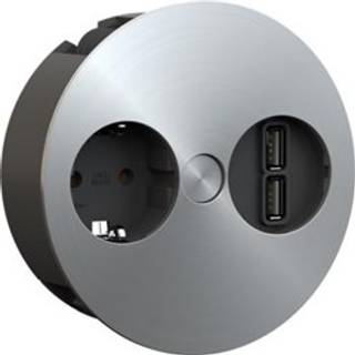 Epoq Twist-stikkontakt med USB porte (stainless steel) - På lager i butik