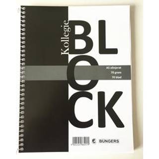 Kollegieblok ulinieret A4 Bantex uden huller 70 ark