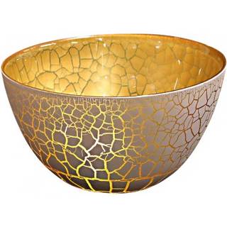 Croco Skål Hvid/Guld, Ø 21cm - Nybro