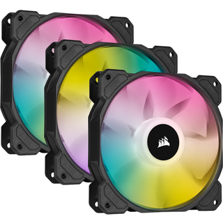 CORSAIR White SP120 RGB Elite RGB Led Fan 120mm, w/ AirGuide + Lightning Node CORE, 3-Pack
