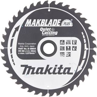 Rundsavsklinge til træ Makita MAKBLADE PLUS; 260x2,3x30,0 mm; Z40; 5°