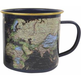 Gift Republic Enamel Mug Map Blue - Krus