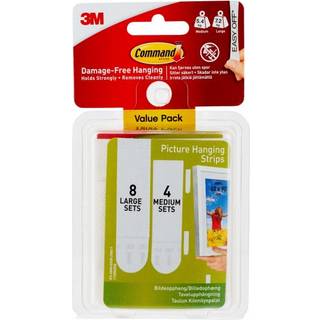 17209 | 3M Command 7,2 kg/5,4 kg. Medium og store strips til billedophæng, Value Pack