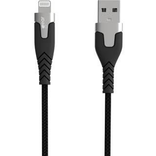 Gear Laddkabel PRO USB-A till Lightning C89 1.5m Svart Kevlarkabel med Metallkopplingar