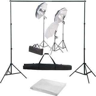 fotostudiesæt med lampesæt og baggrund