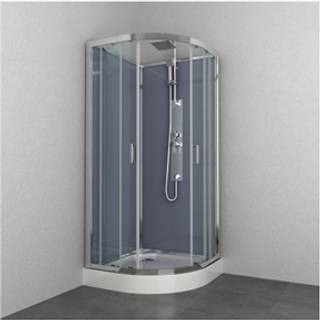 Allibert EVEREST rund brusekabine,  90 x 90 x 225 cm, alu profiler