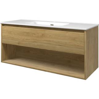 Sanibell Proline møbelsæt 120x46 cm, 1 skuffe, og åben hylde. Ideal eg