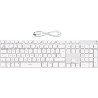 Deltaco Fullsize Bluetooth Aluminium Keyboard, Bluetooth 3.0 - Sølv