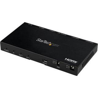 StarTech.com HDMI Splitter - 2 Port - 4K 60Hz with Built-In Scaler - video/audio splitter - 2 ports