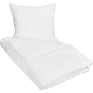 Bæk og Bølge kingsize sengetøj 240x220 cm - Hvidt sengesæt - 100% bomuld - Krepp sengelinned - By Night