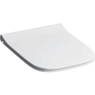 Geberit Smyle Square toiletsæde smalt design, sandwichform: Soft close=Nej, Quick-Release-hængsel=Nej, Beslag=Oppefra, Hvid / Blank