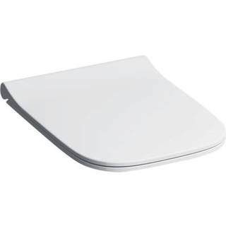 Geberit Smyle Square toiletsæde smalt design, sandwichform: Soft close=Ja, Quick-Release-hængsel=Ja, Beslag=Oppefra, Hvid / Blank