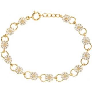 Lund Copenhagen marguerit armbånd - forgyldt/hvid - 901075-M