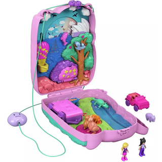 Polly Pocket Dolls & Accessories 2-in-1 Travel Toy Koala Purse Playset med 2 Micro Dolls 1 Toy Car and 5 Animals