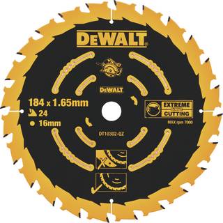 Dewalt Extreme 2nd Fix Circular Saw Blade 184mm 16mm Bore 24T