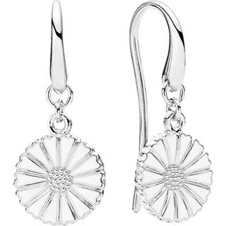 Lund Copenhagen marguerit ørehængere 11 mm - sølv/hvid - 909011-2-H