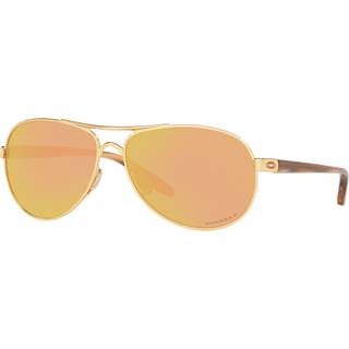 Oakley Kvinde OO4079 FEEDBACK 407937 Solbriller Metal Guld Guld Rund Polariseret Prizm