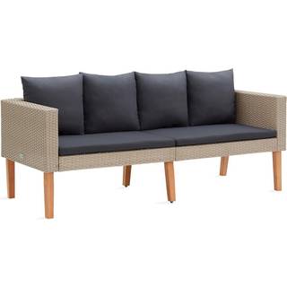 2-personers havesofa med hynder polyrattan sort