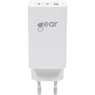 GEAR Charger GAN 220V 2xUSB-C + 1xUSB-A PD 45W + 18W + 3A (total 65W) White