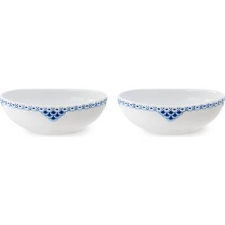 Royal Copenhagen Prinsesse skål oval 2 stk. hvid/blå