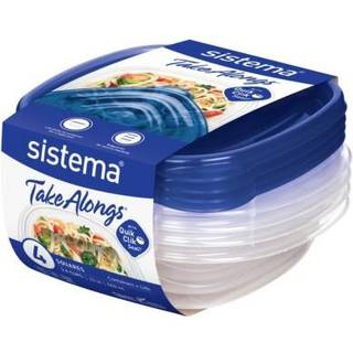 Sistema TakeAlongs Square opbevaringsbokse 4 Pack 669 ml