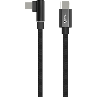 ESL USB-C til USB-C gaming kabel 1 m (sort) - På lager i butik