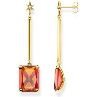 Thomas Sabo Ohrringe - Oranger Stein mit Stern -H2071-971-8 - gold