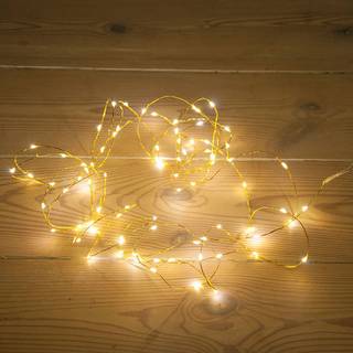 Batterilyskæde guldwire 40 LED L: 195 cm - varm hvid