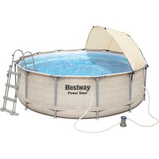 Bestway Power Steel 396 x 107 cm m/Baldakin, pumpe, stige m.v.