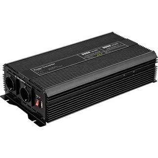 12V - 230V~ Power inverter, Schuko + USB, 3000W, sort | PRIS-MATCH