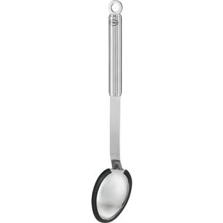 Rösle Gießlöffel mit Rundgriff - Edelstahl mit Silikonrand - Schwarz,Silber