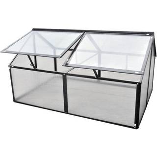 Drivhus 120 x 80 cm til højbedsramme sort (På lager i butik)