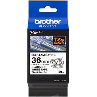 Brother TZe-SL261 labeltape 36mm, sort på hvid