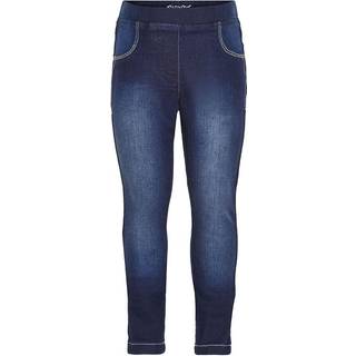 Minymo Pige Jeggings i økologisk bomuld - Dark Blue Denim - 104