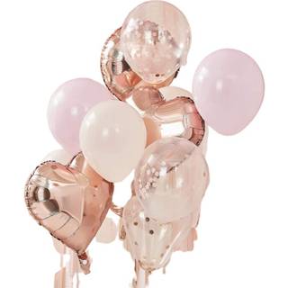 12 stk. Ballonbuket, blush og rosegold, elegant festdekoration