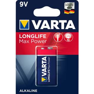 Varta Bli Longlife Max Power 9V batteri ➞ På lager - klar til levering og afhentning