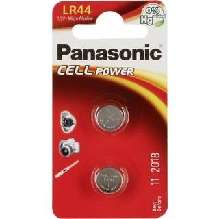 Panasonic LR44 / A76 / AG13 / LR1154 knapcelle batteri - alkaline - 2 stk.