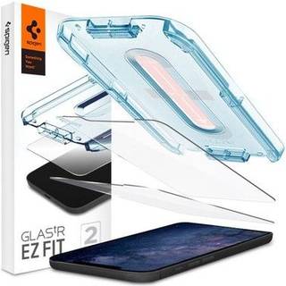 iPhone 12 Mini Spigen EZ Fit Glas.tR Skærmbeskyttelse 2. Stk - Case Friendly - Gennemsigtig