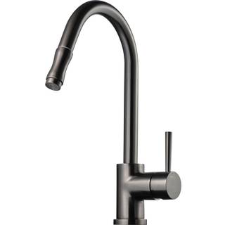 Tapwell EVO185 et-grebs køkkenarmatur m/udtræk - brushed black chrome