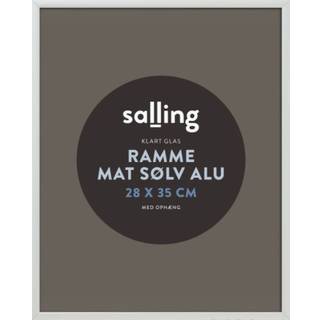 Mat sølv ramme m. glas - 28x35 cm (På lager i varehus)