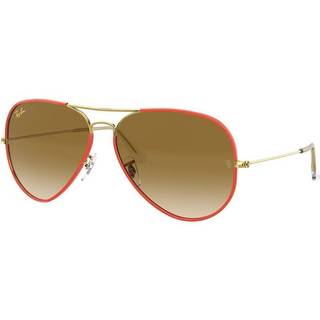Ray - Ban Unisex RB3025JM AVIATOR FULL COLOR 919651 Solbriller Metal Rød Brun Pilot Skygge